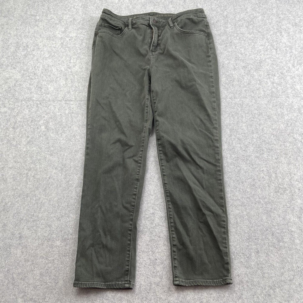 Chico's So Slimming Girlfriend Ankle Jeans Womens 1R (31x25) Green Stretch